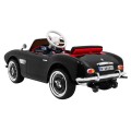 Autíčko BMW 507 Retro elektrické pre deti Čierne + Audio LED + Ovládač + Ekokoža + EVA + Pomalý štart