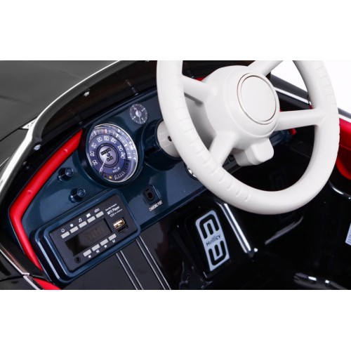 Autíčko BMW 507 Retro elektrické pre deti Čierne + Audio LED + Ovládač + Ekokoža + EVA + Pomalý štart