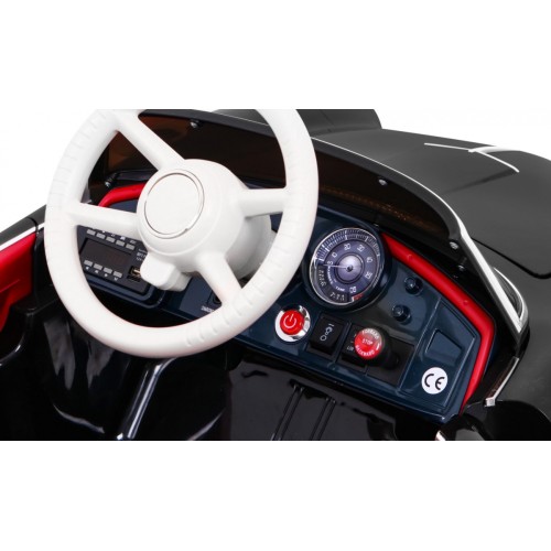 Autíčko BMW 507 Retro elektrické pre deti Čierne + Audio LED + Ovládač + Ekokoža + EVA + Pomalý štart