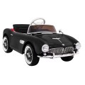 Autíčko BMW 507 Retro elektrické pre deti Čierne + Audio LED + Ovládač + Ekokoža + EVA + Pomalý štart