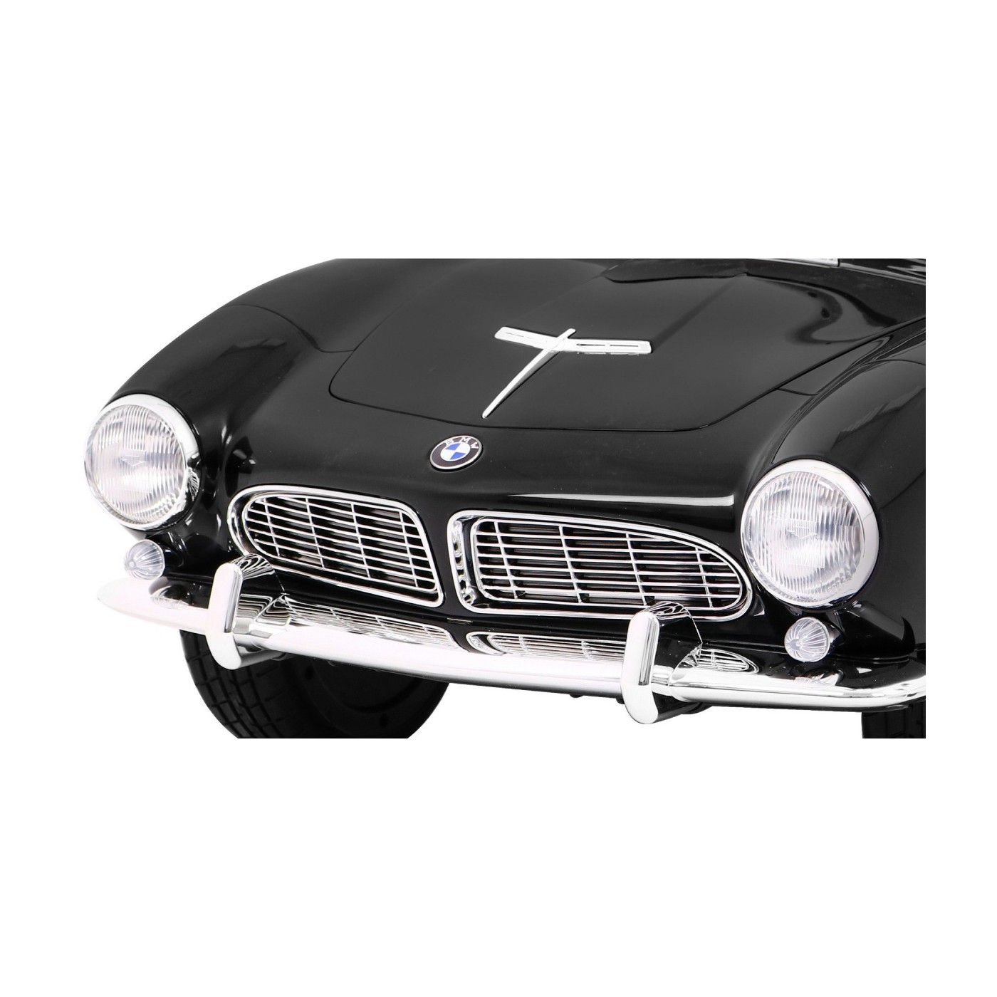Autíčko BMW 507 Retro elektrické pre deti Čierne + Audio LED + Ovládač + Ekokoža + EVA + Pomalý štart