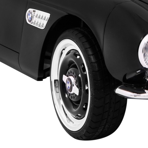 Autíčko BMW 507 Retro elektrické pre deti Čierne + Audio LED + Ovládač + Ekokoža + EVA + Pomalý štart