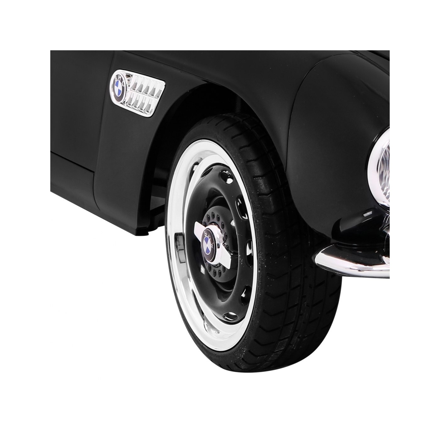 Autíčko BMW 507 Retro elektrické pre deti Čierne + Audio LED + Ovládač + Ekokoža + EVA + Pomalý štart