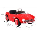 Autíčko BMW 507 Retro elektrické pre deti Červené + Audio LED + Ovládač + Ekokoža + EVA + Pomalý štart