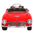 Autíčko BMW 507 Retro elektrické pre deti Červené + Audio LED + Ovládač + Ekokoža + EVA + Pomalý štart