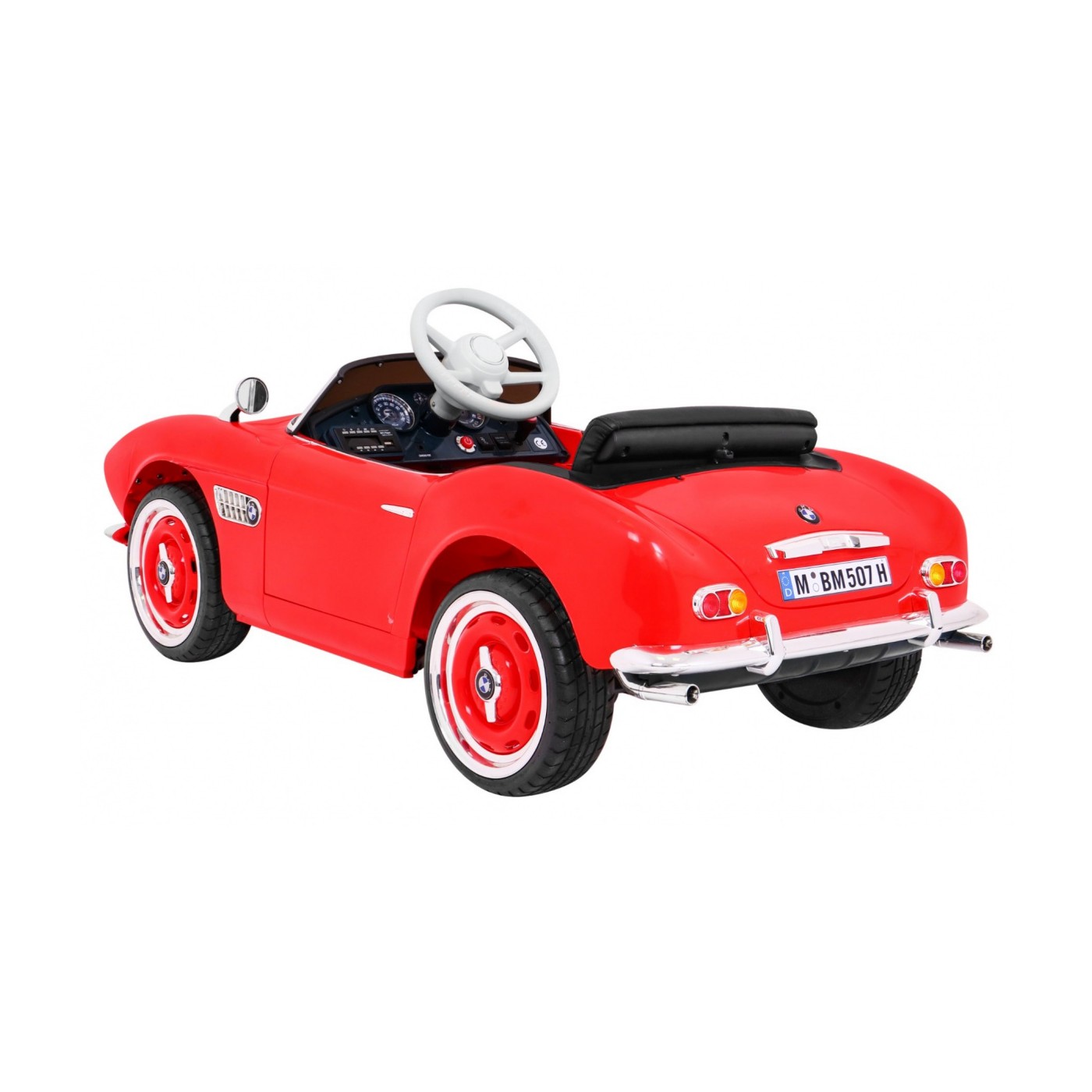 Autíčko BMW 507 Retro elektrické pre deti Červené + Audio LED + Ovládač + Ekokoža + EVA + Pomalý štart