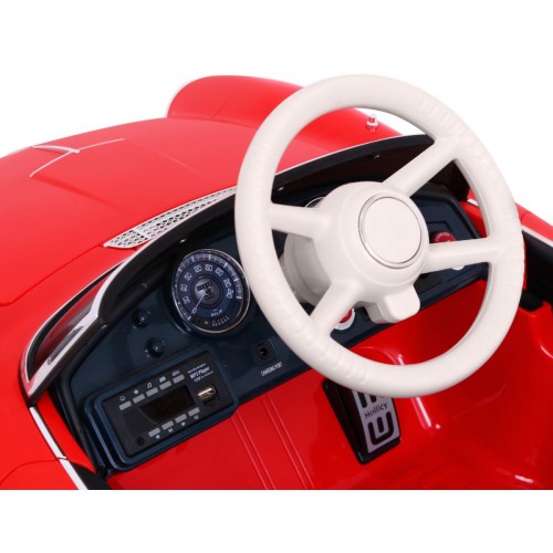 Autíčko BMW 507 Retro elektrické pre deti Červené + Audio LED + Ovládač + Ekokoža + EVA + Pomalý štart