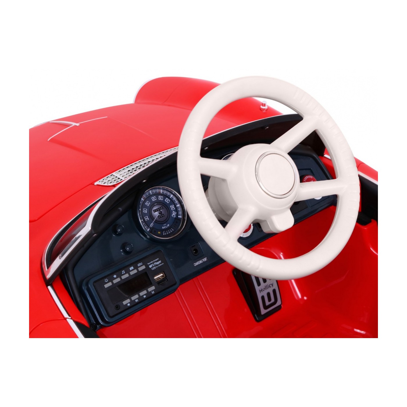 Autíčko BMW 507 Retro elektrické pre deti Červené + Audio LED + Ovládač + Ekokoža + EVA + Pomalý štart