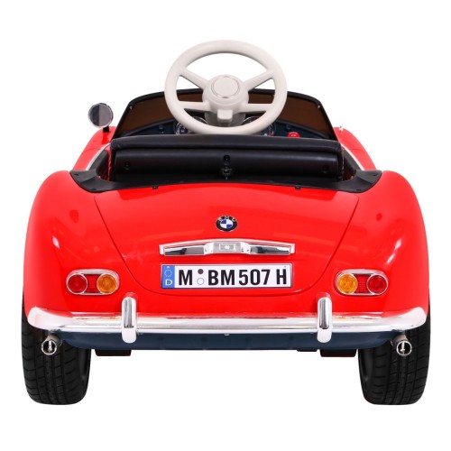 Autíčko BMW 507 Retro elektrické pre deti Červené + Audio LED + Ovládač + Ekokoža + EVA + Pomalý štart