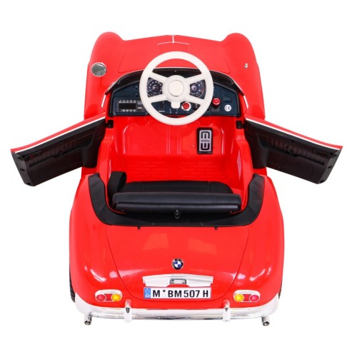 Autíčko BMW 507 Retro elektrické pre deti Červené + Audio LED + Ovládač + Ekokoža + EVA + Pomalý štart
