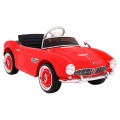 Autíčko BMW 507 Retro elektrické pre deti Červené + Audio LED + Ovládač + Ekokoža + EVA + Pomalý štart