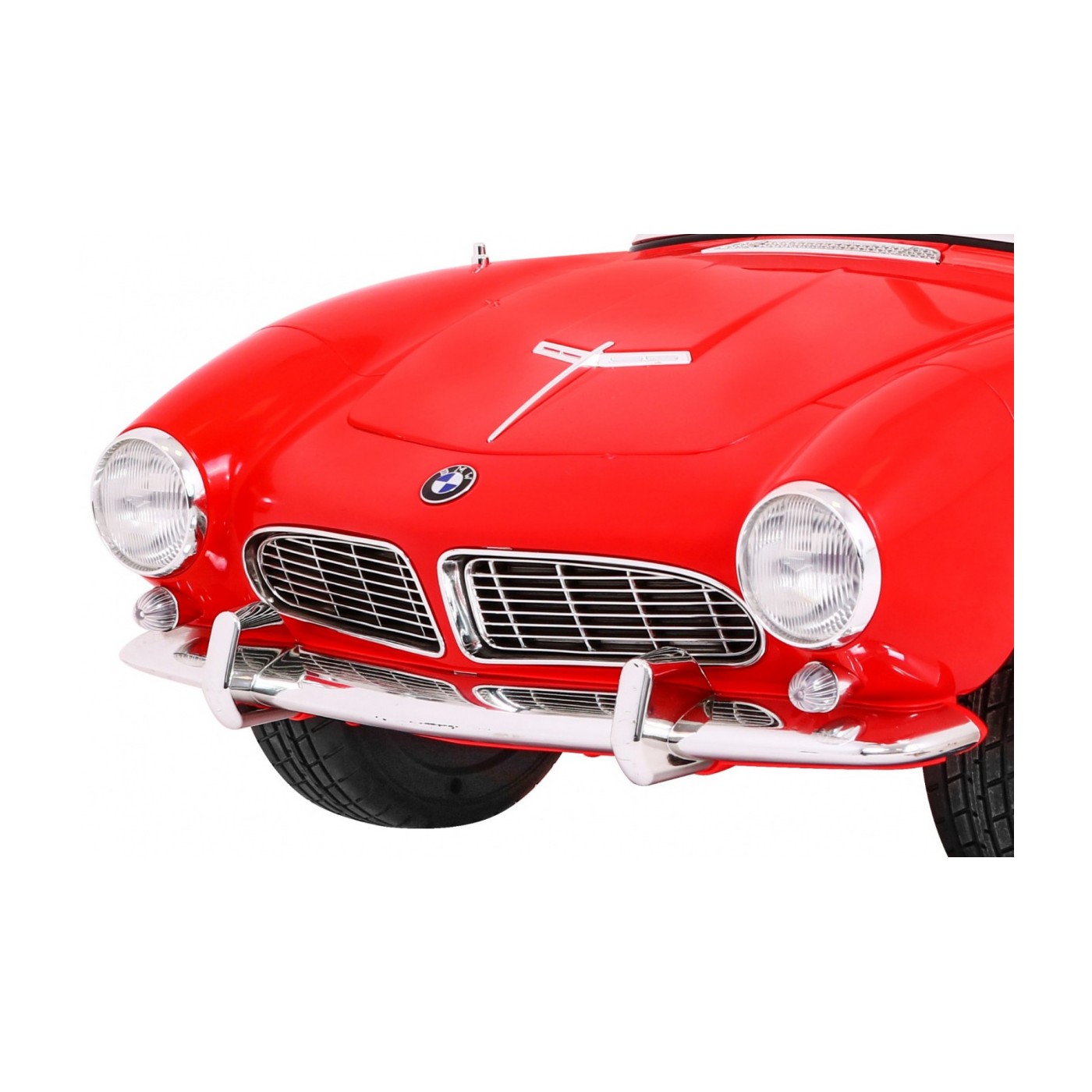 Autíčko BMW 507 Retro elektrické pre deti Červené + Audio LED + Ovládač + Ekokoža + EVA + Pomalý štart