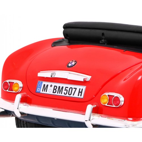 Autíčko BMW 507 Retro elektrické pre deti Červené + Audio LED + Ovládač + Ekokoža + EVA + Pomalý štart