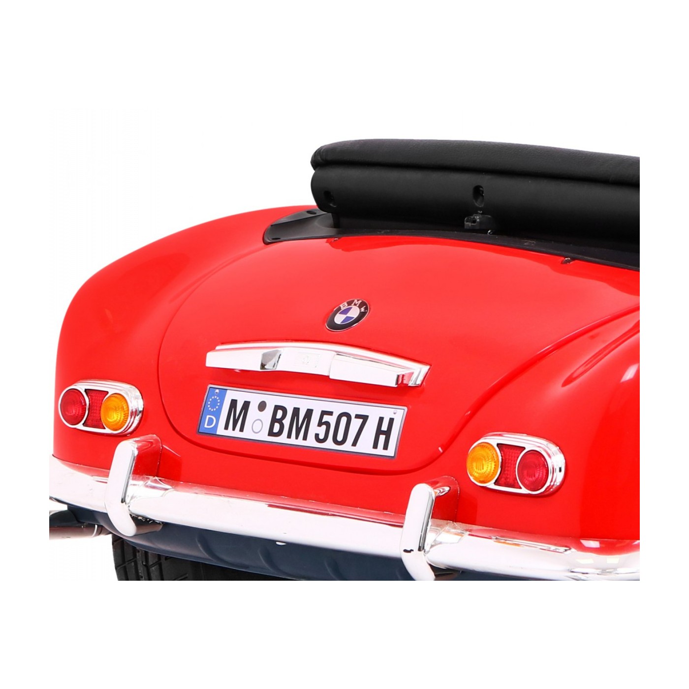 Autíčko BMW 507 Retro elektrické pre deti Červené + Audio LED + Ovládač + Ekokoža + EVA + Pomalý štart