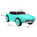 Autíčko BMW 507 Retro elektrické pre deti Zelené + Audio LED + Ovládač + Ekokoža + EVA + Pomalý štart