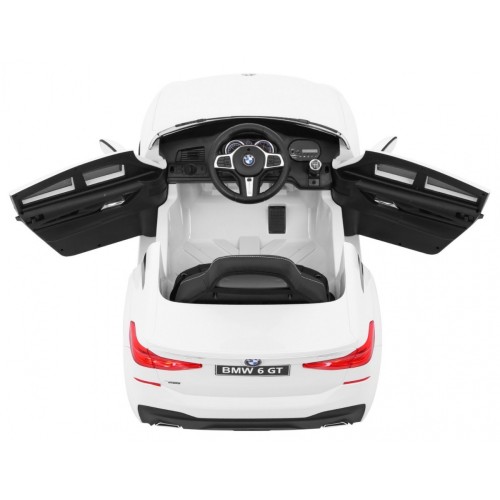 BMW 6 GT Autíčko na batériu Biele + Ovládač + Pomalý štart + EVA + Pásy + LED MP3
