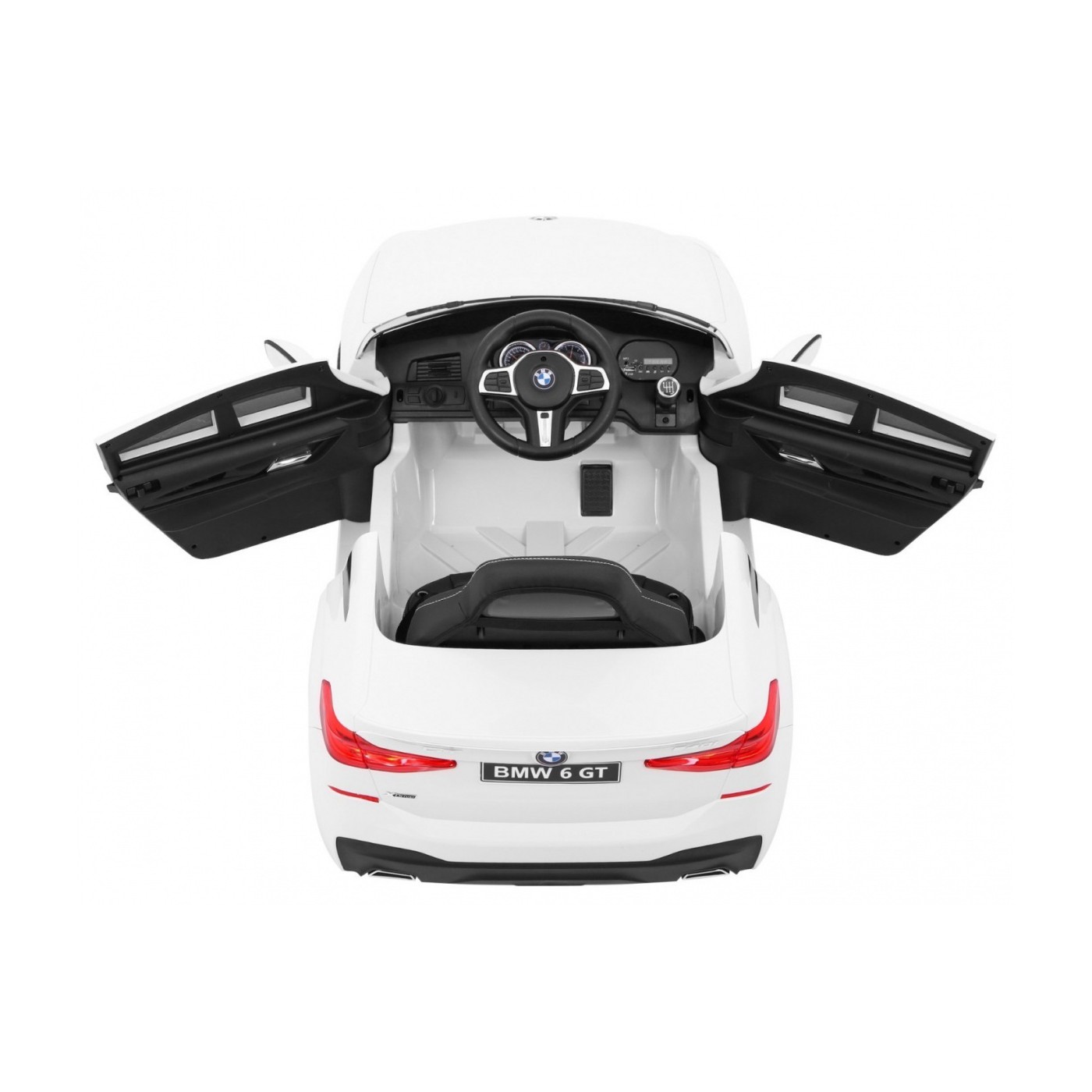BMW 6 GT Autíčko na batériu Biele + Ovládač + Pomalý štart + EVA + Pásy + LED MP3