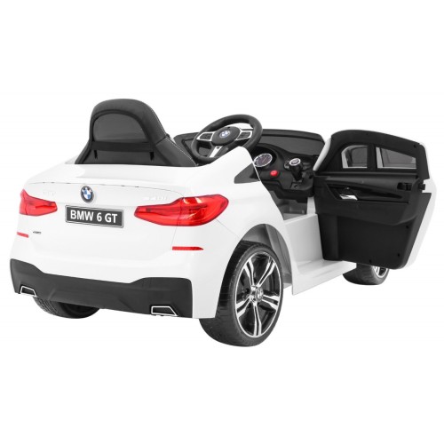 BMW 6 GT Autíčko na batériu Biele + Ovládač + Pomalý štart + EVA + Pásy + LED MP3