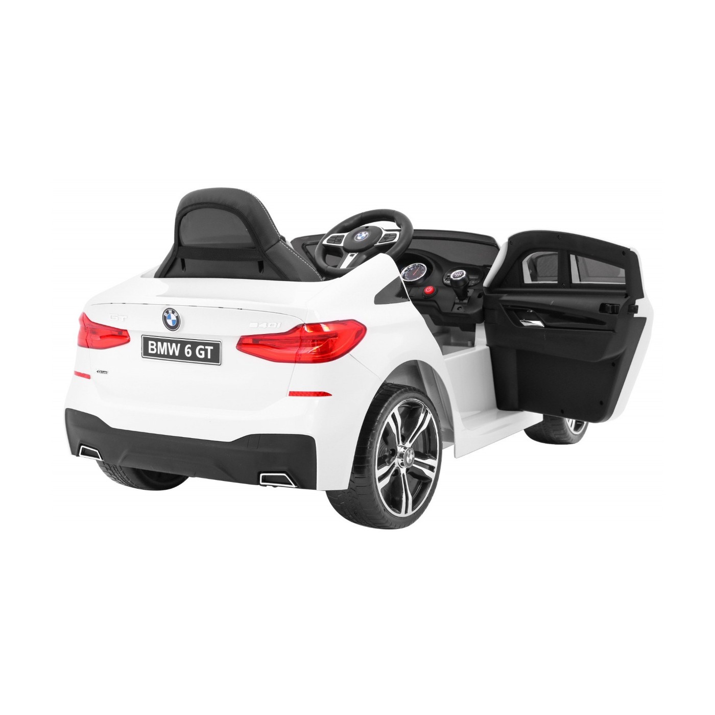 BMW 6 GT Autíčko na batériu Biele + Ovládač + Pomalý štart + EVA + Pásy + LED MP3