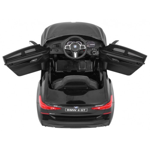 BMW 6 GT Autíčko na batériu Čierne + Ovládač + Pomalý štart + EVA + Pásy + LED MP3