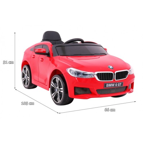 BMW 6 GT Autíčko na batériu Červené + Ovládač + Pomalý štart + EVA + Pásy + LED MP3