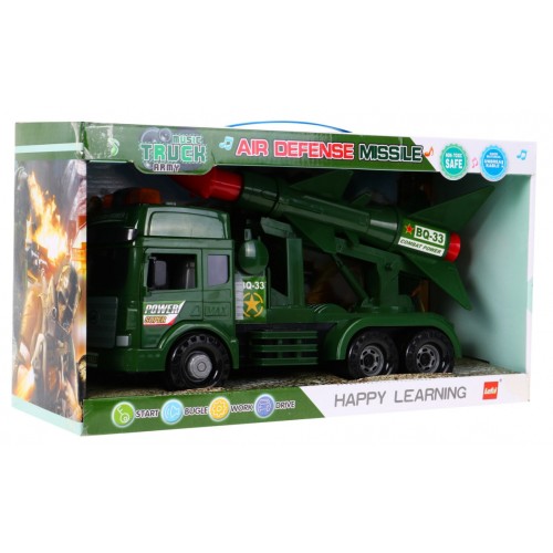 Autíčko vojenské s odpaľovaním rakiet Zvuky