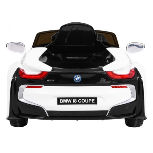 BMW I8 Lift Auto na batériu Biele + Ovládač + Pomalý štart + 3-bodové pásy + MP3 USB + LED