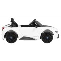 BMW I8 Lift Auto na batériu Biele + Ovládač + Pomalý štart + 3-bodové pásy + MP3 USB + LED