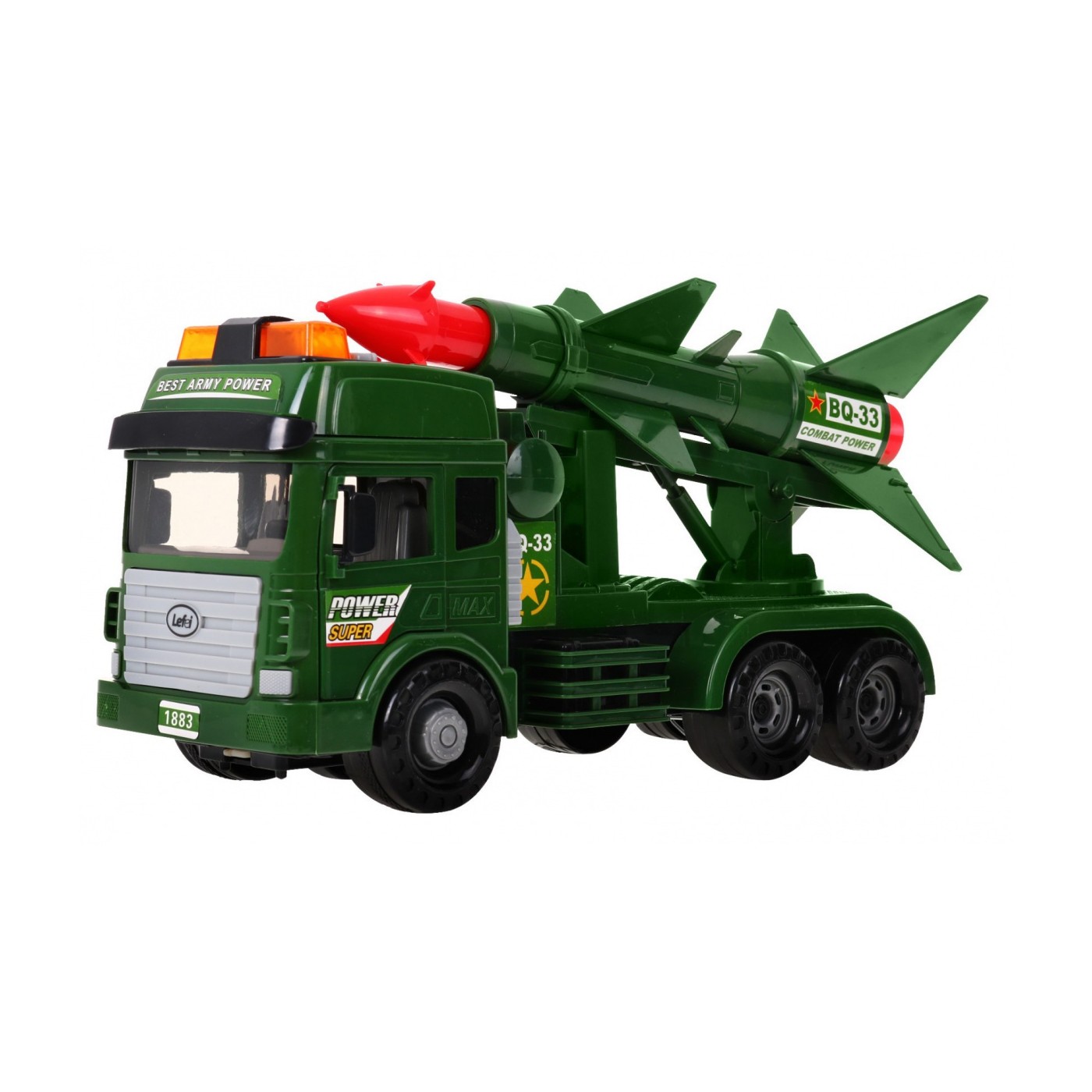 Autíčko vojenské s odpaľovaním rakiet Zvuky