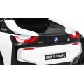 BMW I8 Lift Auto na batériu Biele + Ovládač + Pomalý štart + 3-bodové pásy + MP3 USB + LED