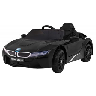 BMW I8 Lift Auto na batériu Čierne + Ovládač + Pomalý štart + 3-bodové pásy + MP3 USB + LED