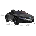 BMW I8 Lift Auto na batériu Čierne + Ovládač + Pomalý štart + 3-bodové pásy + MP3 USB + LED