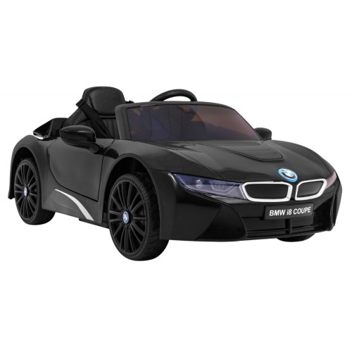 BMW I8 Lift Auto na batériu Čierne + Ovládač + Pomalý štart + 3-bodové pásy + MP3 USB + LED