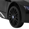 BMW I8 Lift Auto na batériu Čierne + Ovládač + Pomalý štart + 3-bodové pásy + MP3 USB + LED