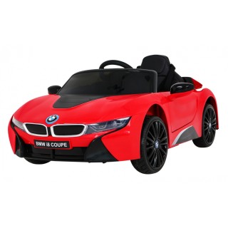 BMW I8 Lift Auto na batériu Červené + Ovládač + Pomalý štart + 3-bodové pásy + MP3 USB + LED