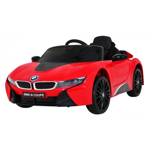 BMW I8 Lift Auto na batériu Červené + Ovládač + Pomalý štart + 3-bodové pásy + MP3 USB + LED