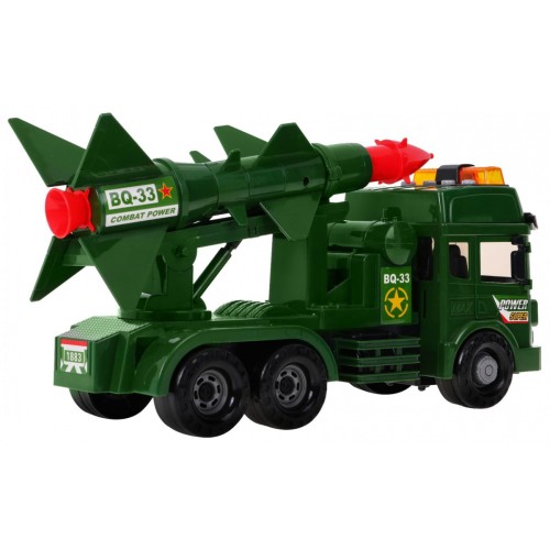 Autíčko vojenské s odpaľovaním rakiet Zvuky