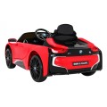 BMW I8 Lift Auto na batériu Červené + Ovládač + Pomalý štart + 3-bodové pásy + MP3 USB + LED