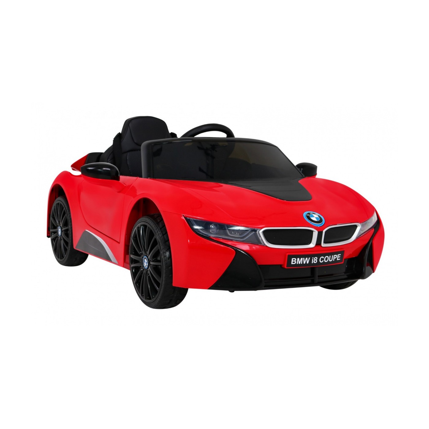 BMW I8 Lift Auto na batériu Červené + Ovládač + Pomalý štart + 3-bodové pásy + MP3 USB + LED