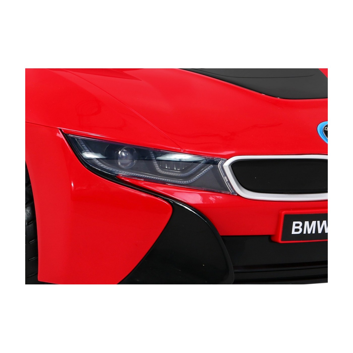 BMW I8 Lift Auto na batériu Červené + Ovládač + Pomalý štart + 3-bodové pásy + MP3 USB + LED