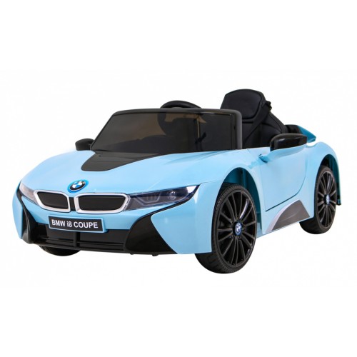 BMW I8 Lift Auto na batériu Modré + Ovládač + Pomalý štart + 3-bodové pásy + MP3 USB + LED