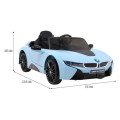 BMW I8 Lift Auto na batériu Modré + Ovládač + Pomalý štart + 3-bodové pásy + MP3 USB + LED