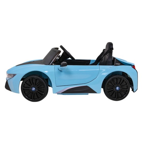BMW I8 Lift Auto na batériu Modré + Ovládač + Pomalý štart + 3-bodové pásy + MP3 USB + LED