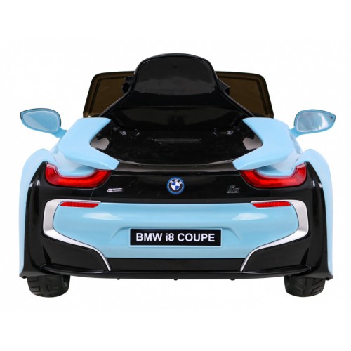 BMW I8 Lift Auto na batériu Modré + Ovládač + Pomalý štart + 3-bodové pásy + MP3 USB + LED