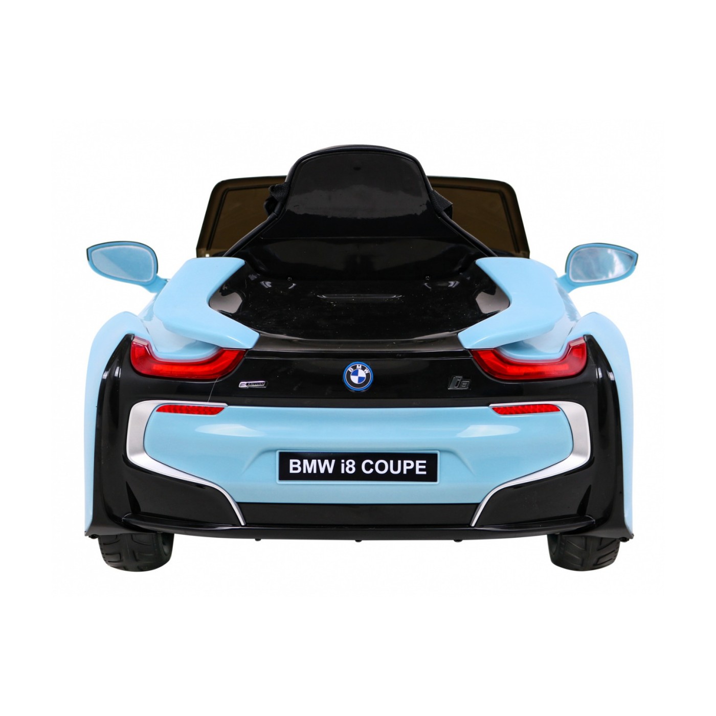 BMW I8 Lift Auto na batériu Modré + Ovládač + Pomalý štart + 3-bodové pásy + MP3 USB + LED