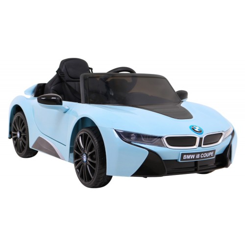 BMW I8 Lift Auto na batériu Modré + Ovládač + Pomalý štart + 3-bodové pásy + MP3 USB + LED