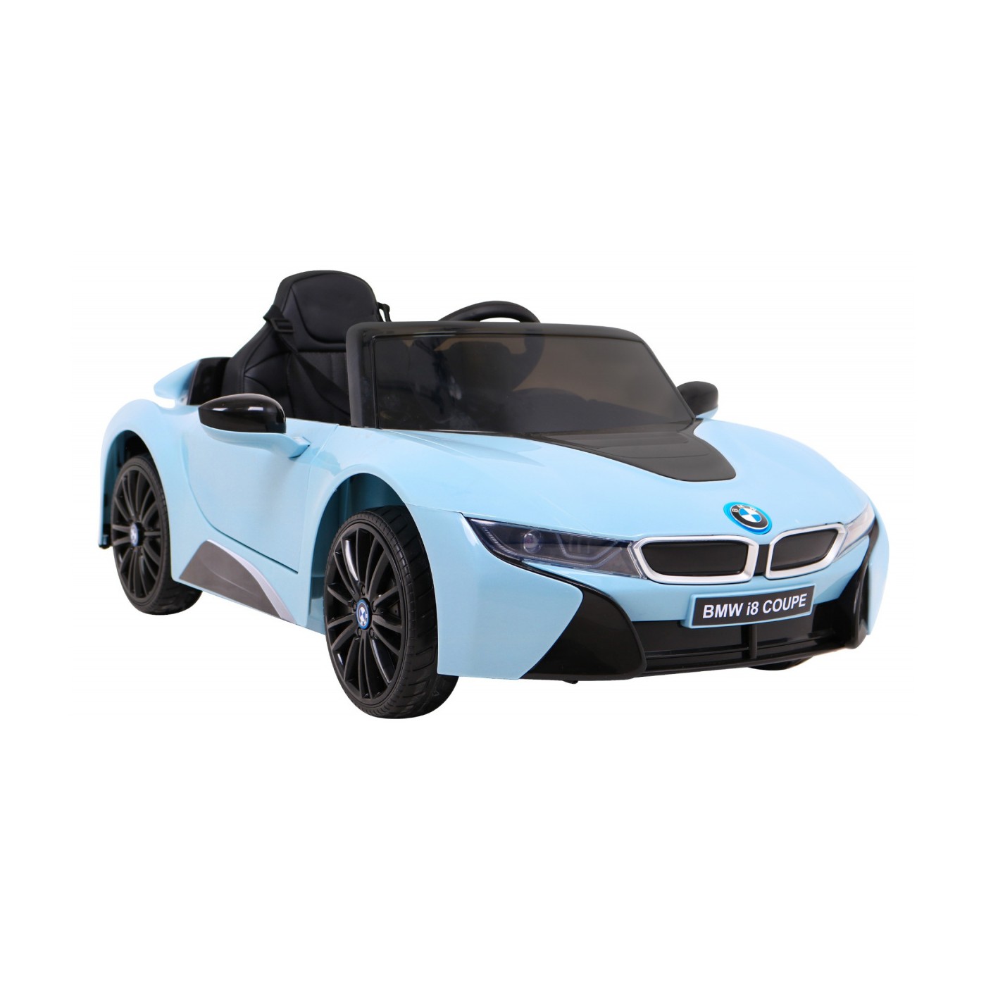BMW I8 Lift Auto na batériu Modré + Ovládač + Pomalý štart + 3-bodové pásy + MP3 USB + LED