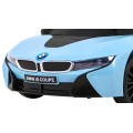BMW I8 Lift Auto na batériu Modré + Ovládač + Pomalý štart + 3-bodové pásy + MP3 USB + LED
