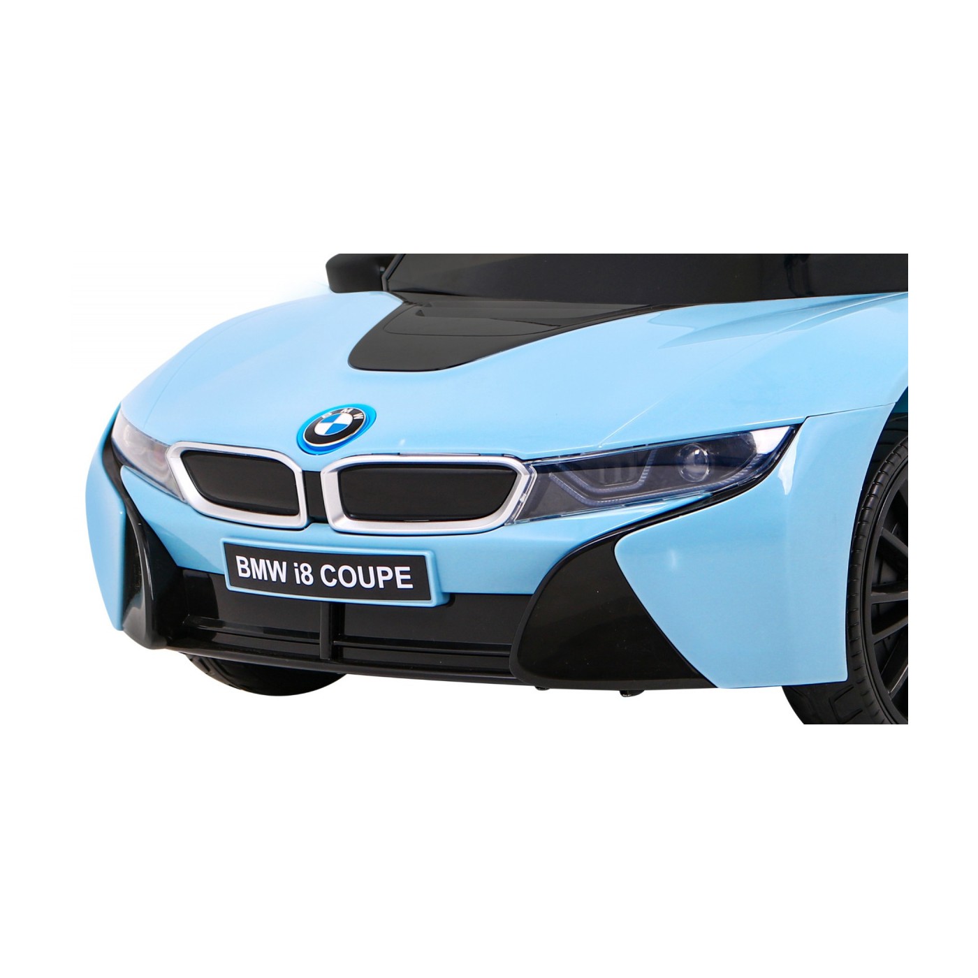 BMW I8 Lift Auto na batériu Modré + Ovládač + Pomalý štart + 3-bodové pásy + MP3 USB + LED