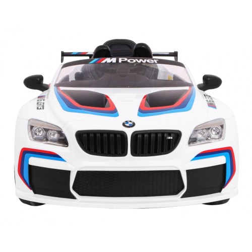 BMW M6 GT3 Auto na batériu pre deti Biele + Vetráčik + Zvuky MP3 Svietidlá + Ovládač